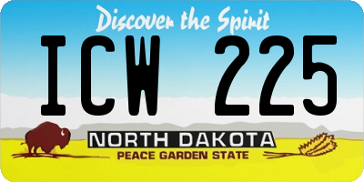 ND license plate ICW225