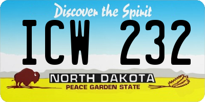 ND license plate ICW232