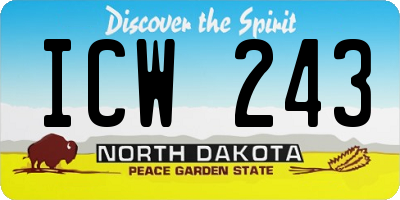 ND license plate ICW243
