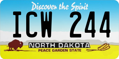 ND license plate ICW244