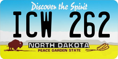 ND license plate ICW262