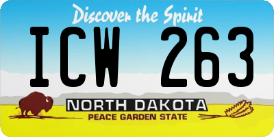 ND license plate ICW263