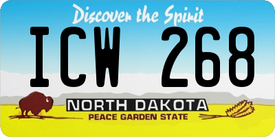 ND license plate ICW268