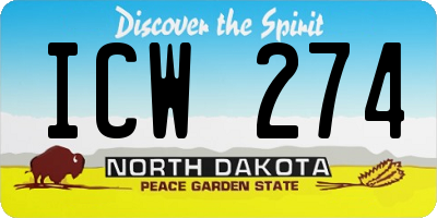 ND license plate ICW274