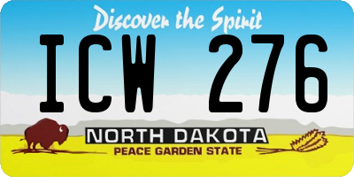 ND license plate ICW276