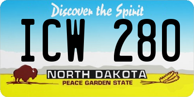 ND license plate ICW280
