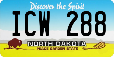 ND license plate ICW288
