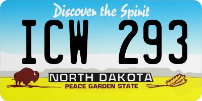 ND license plate ICW293