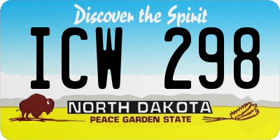 ND license plate ICW298
