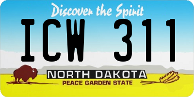 ND license plate ICW311