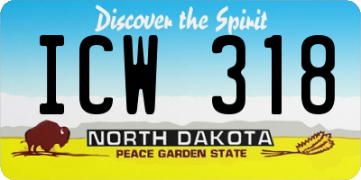 ND license plate ICW318