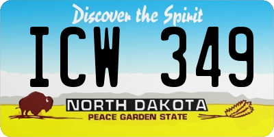 ND license plate ICW349