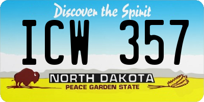 ND license plate ICW357
