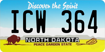 ND license plate ICW364