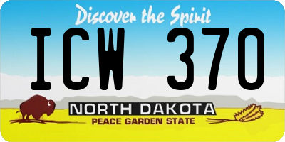ND license plate ICW370