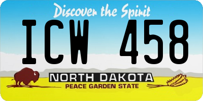 ND license plate ICW458