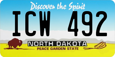 ND license plate ICW492