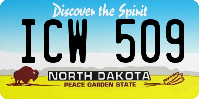 ND license plate ICW509