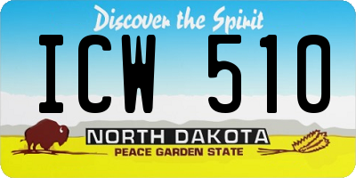 ND license plate ICW510