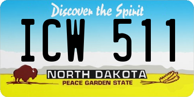 ND license plate ICW511