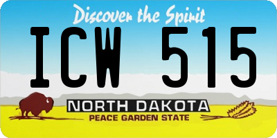 ND license plate ICW515