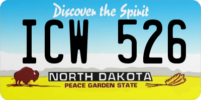 ND license plate ICW526