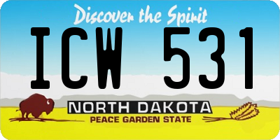 ND license plate ICW531