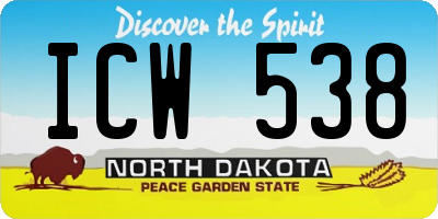 ND license plate ICW538