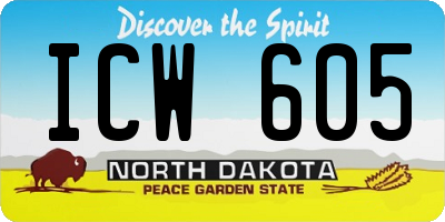 ND license plate ICW605