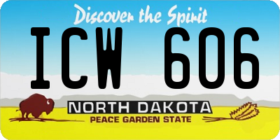 ND license plate ICW606
