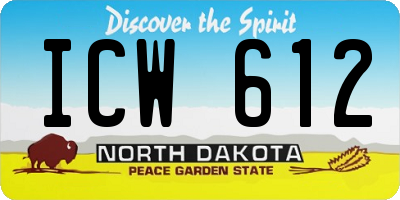 ND license plate ICW612