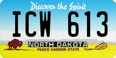 ND license plate ICW613