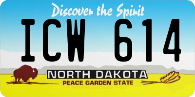 ND license plate ICW614