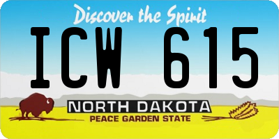 ND license plate ICW615