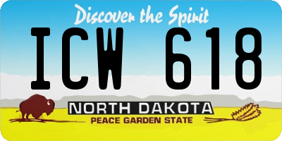 ND license plate ICW618