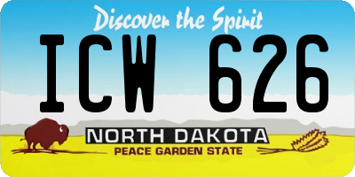 ND license plate ICW626