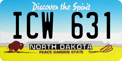 ND license plate ICW631