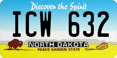 ND license plate ICW632