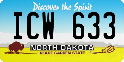 ND license plate ICW633
