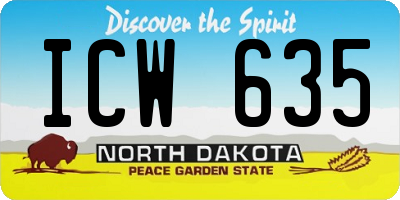 ND license plate ICW635
