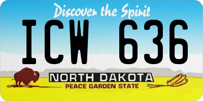ND license plate ICW636