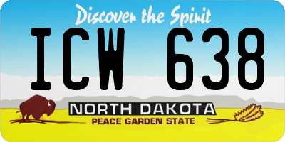 ND license plate ICW638