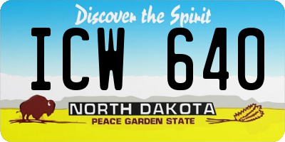 ND license plate ICW640