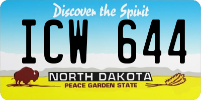 ND license plate ICW644