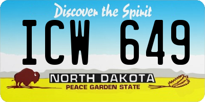 ND license plate ICW649
