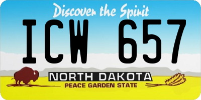 ND license plate ICW657