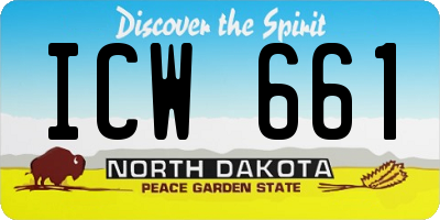 ND license plate ICW661