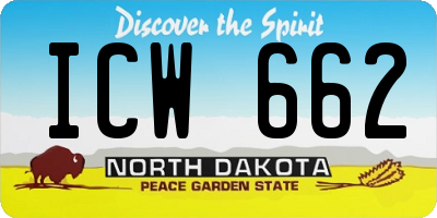 ND license plate ICW662