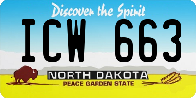 ND license plate ICW663