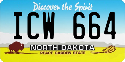 ND license plate ICW664